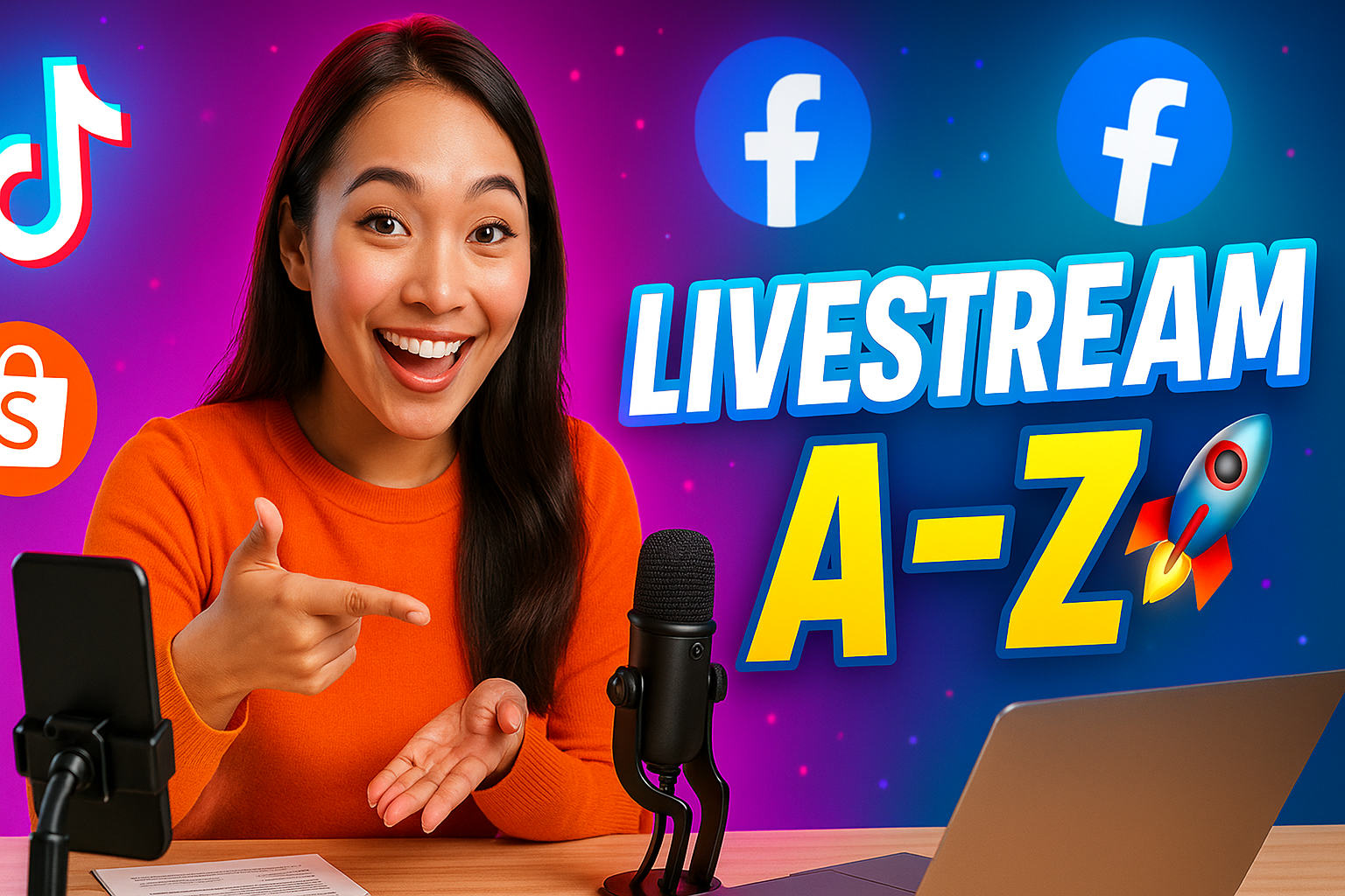 Sinh viên thực hành livestream thương mại điện tử